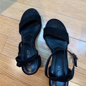 Charles By Charles David Black Sandals with Velcro Straps